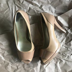 Nude/Blush Peep Toe Pumps